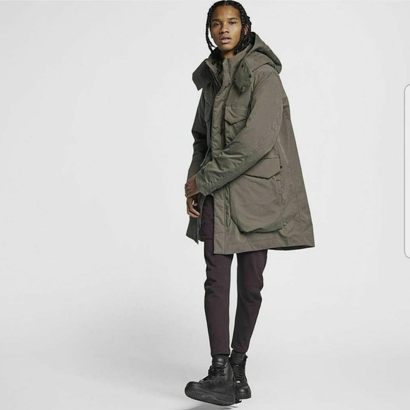 New Nike snow Jacket Sportswear Tech Pack Down Fill Parka Dark Grey Men's Coat - Picture 4 of 16